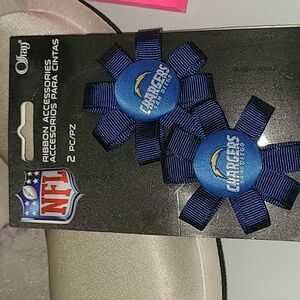 Chargers Girl Clips, NFL Ribbon Accessories for Chargers, New